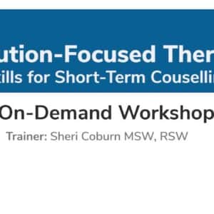 Image of webinar slide for the Solution-Focused Therapy webinar with Sheri Coburn