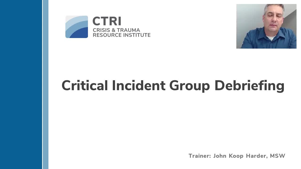  Critical Incident Group Debriefing Book Cover