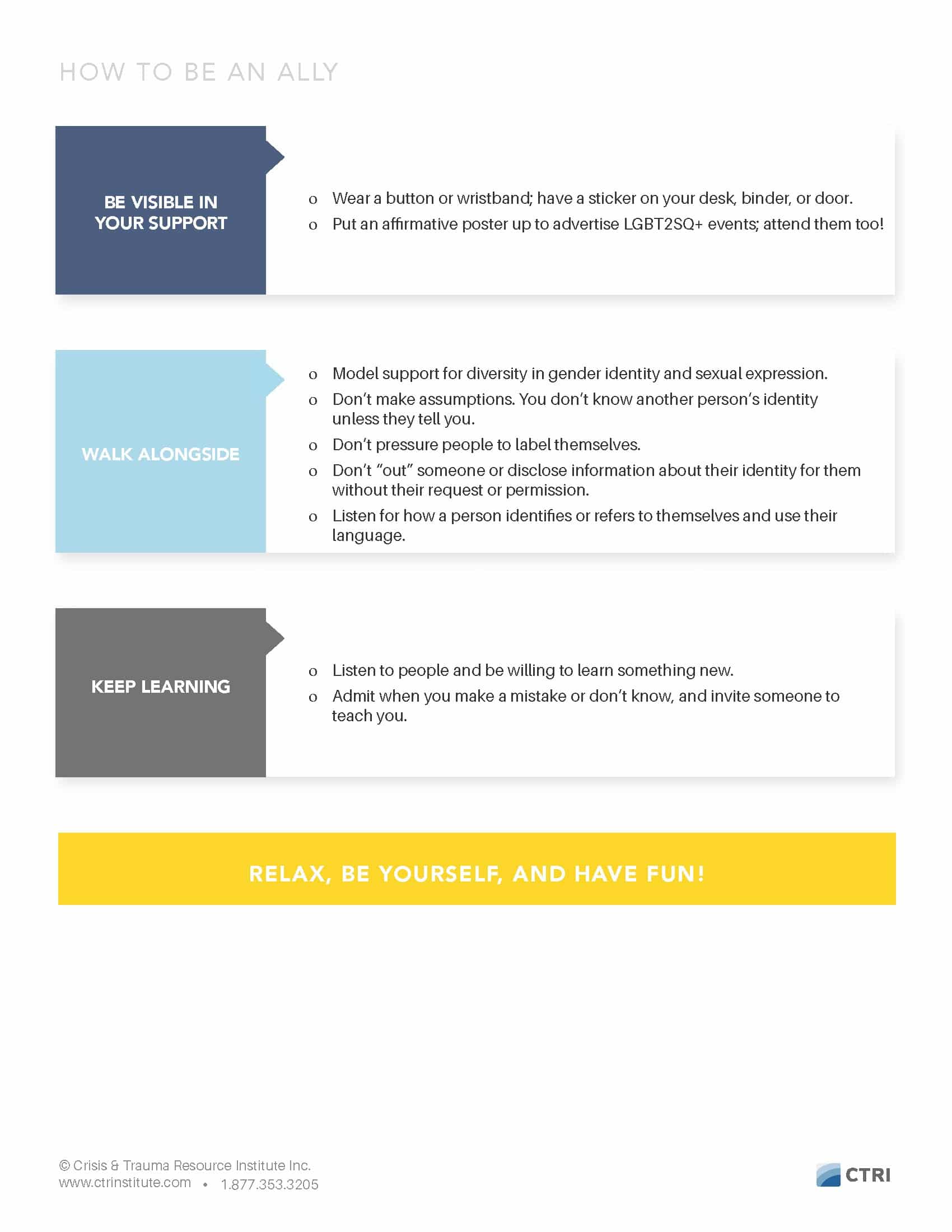 Remove Ally How To Be An Ally - Crisis & Trauma Resource Institute