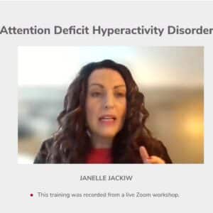 CTRI Webinar Slide Attention Deficit Hyperactivity Disorder screen grab of Janelle Jackiw
