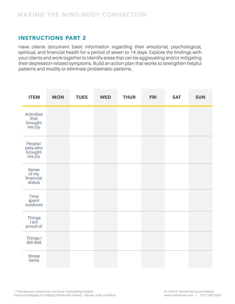 Making in the Mindy Body Connection Part 2 Printable Handout