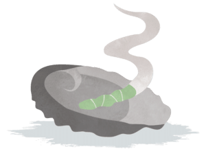 Illustration of burning sage.
