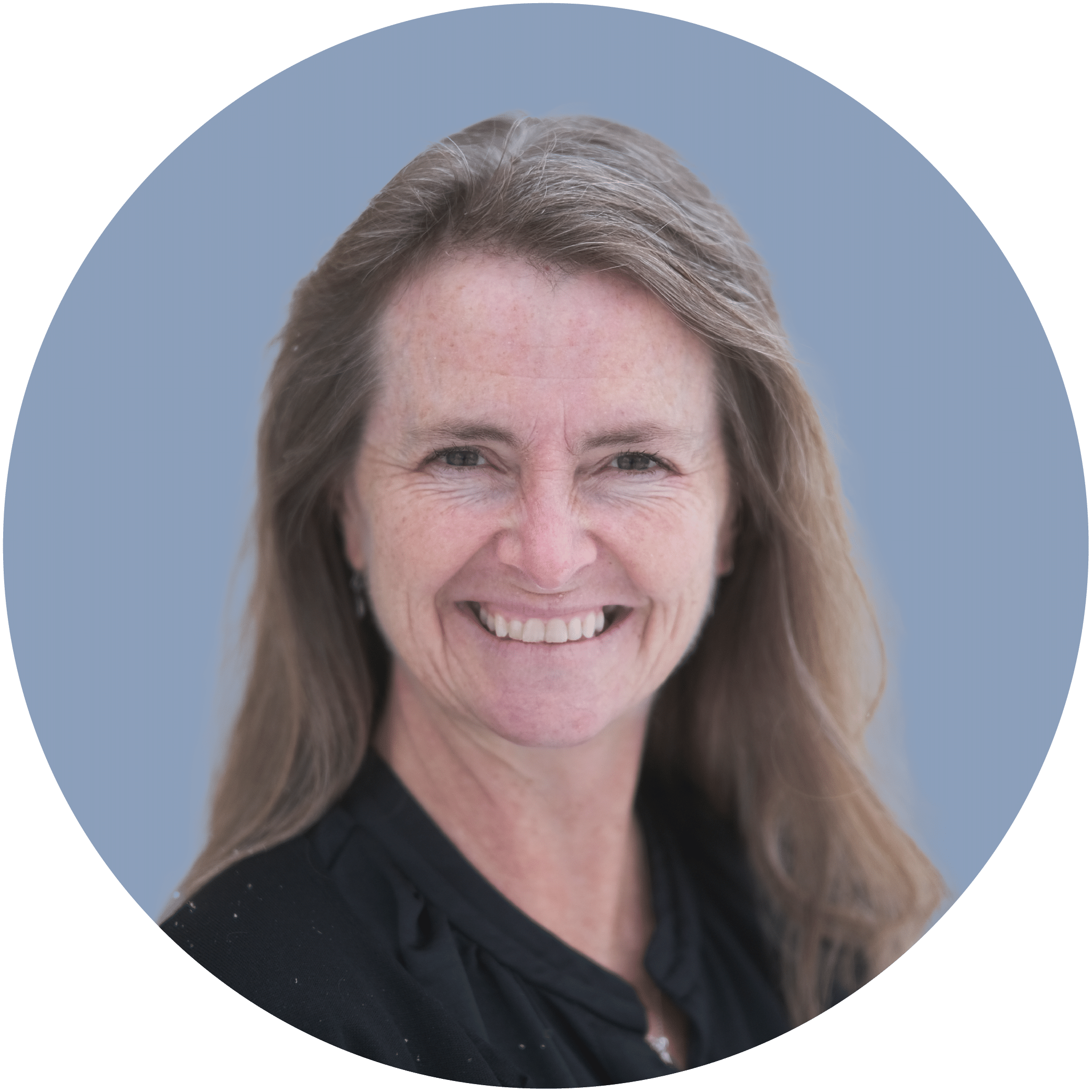 Headshot with blue background of CTRI Private Training Coordinator Lori Thiessen.
