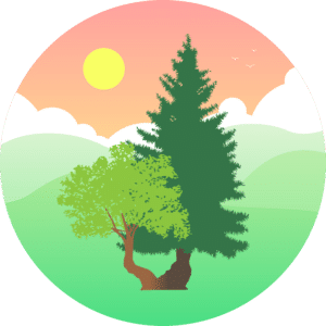 Two eyed seeing trees in circle