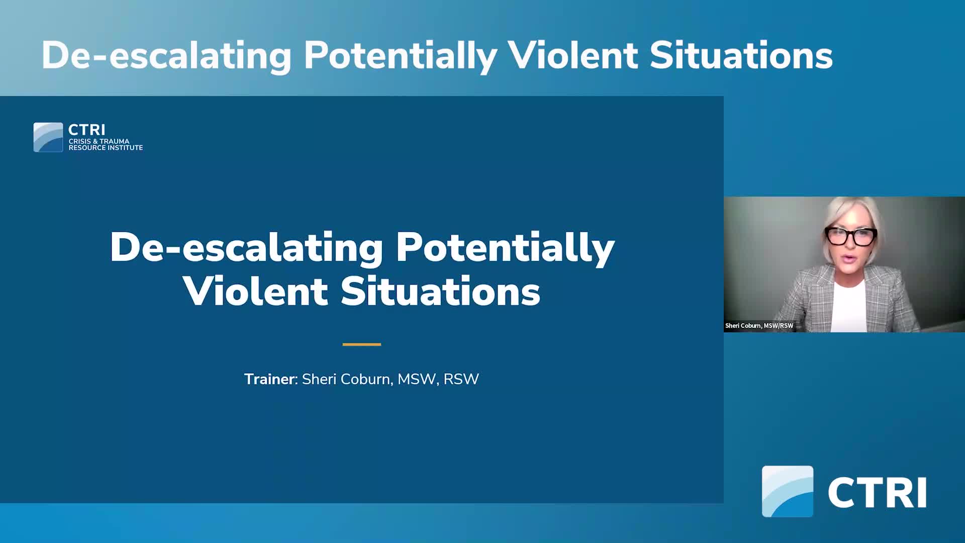 De-escalating Potentially Violent Situations Part 1 of 1 Product Image