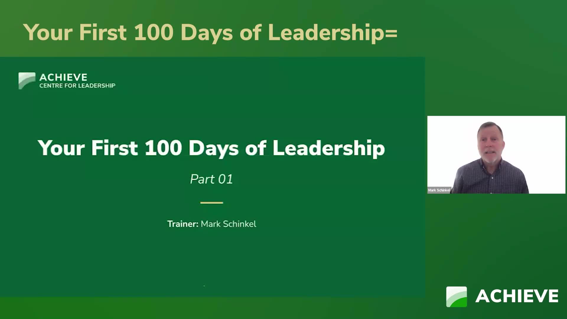  Your First 100 Days of Leadership – Part 1 of 3 Product Image