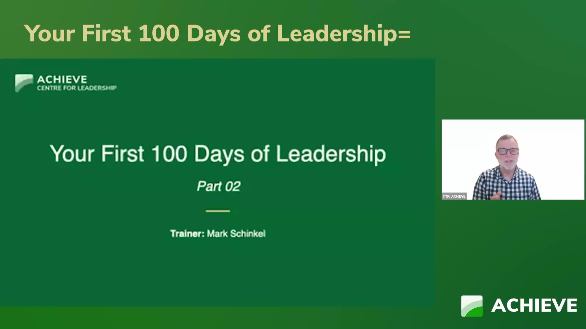  Your First 100 Days of Leadership – Part 2 of 3 Product Image